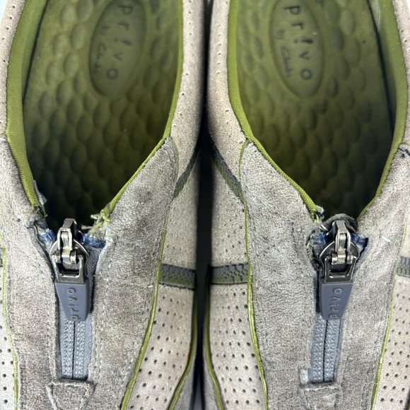 Clarks Privo Leather Sneakers Top Zipper Gray Size 8 Slip-on Loafers Tennis Shoe - Picture 7 of 12